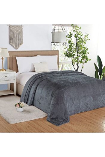 Moon Soft Flannel Bed Blanket Grey 160x200 cm