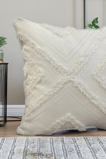 EVYA Punch Chenille 43X43 cm Sofa Throw Pillow Cover Luxury Decorative Feather Special Design Modern Decoration