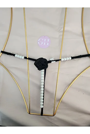 string String Thong Panties with Pearls