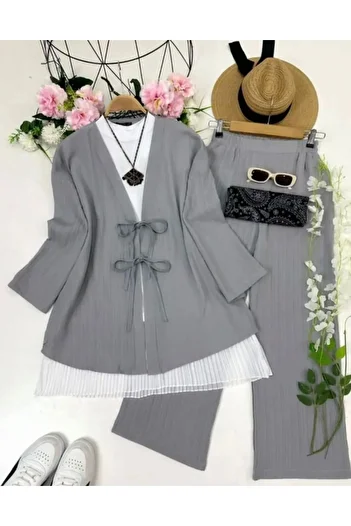 modasindoma Women's Linen Lace-Up Double Set