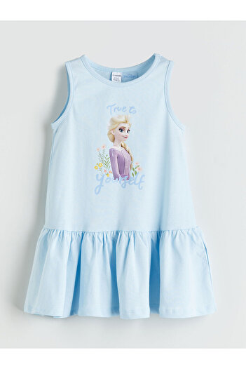 LC Waikiki Lcw Kids Elsa Printed Girl's Combed Cotton Dress
