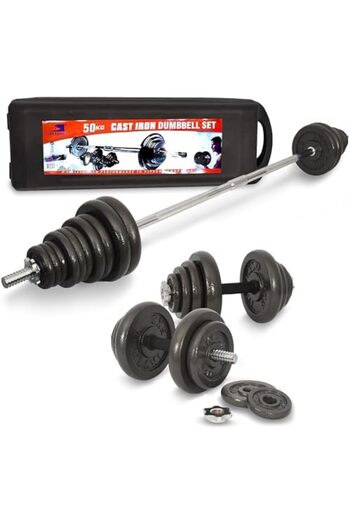 Skyland Adjustable Fitness Dumbbell Set from Sky Land, Cast Iron Barbell for Home Gym and Strength Training,