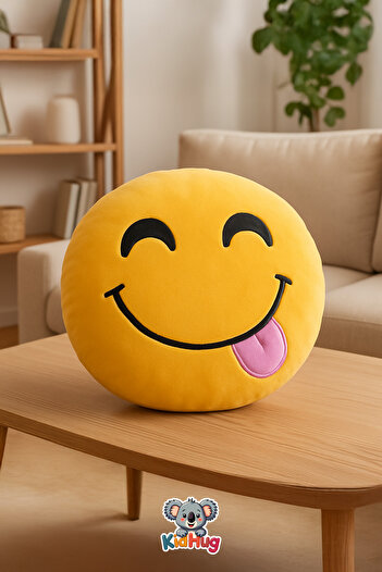 KidHug Emoji Peluş Yastık – Seçenekli - AŞIK,MAŞUK, KOKOŞ Emoji Yastıklar , Ev Araba Ofis Hediyelik Smile