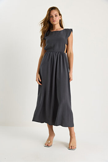 Bianco Lucci Women's Side Band Detailed Long Modal Dress 5254 60281099