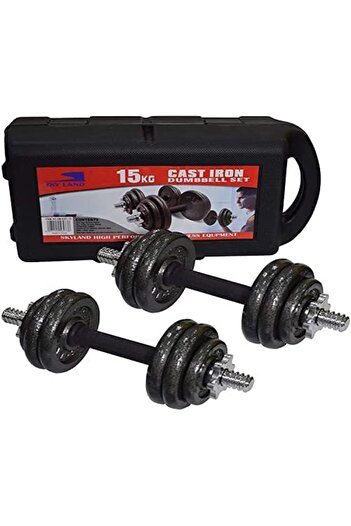 Skyland Adjustable Cast Iron Dumbbell Set for Adults, Black, 15kg from Sky Land, EM-9221-15