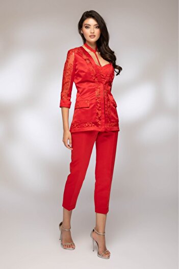 Atmosphere Fashion Red pencil pants
