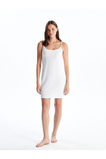 LC Waikiki White Women's U-Neck Strap Plain Underskirt