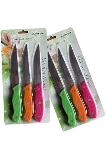 AGD Stainless Steel Sharp Blade Knife Sets (2 Sets * 3 Pieces)