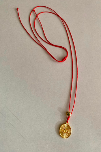 Shepidi Red Rope Gold Eye Necklace