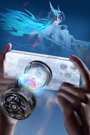 TECHNOMEN RGB LED Telefon Soğutucu Manyetik Yarı İletken Soğutma MagSafe Uyumlu Fan