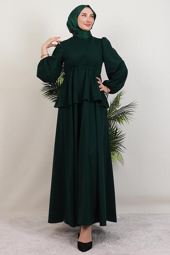 GİYZAMİLA Sümeyra Hijab Dress Emerald