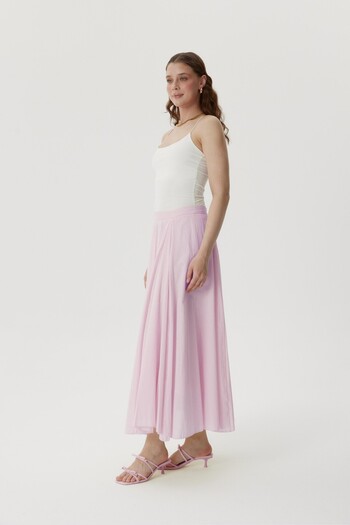 Buly Pi̇le Detail Fluffed Skirt