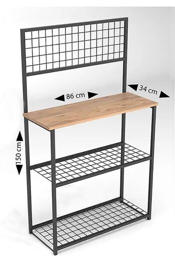 AGD Modern Coffee Corner Table with Three Layers and Cup Holder