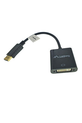 Lanberg Adapter, Lanberg, AD-0007-BK, 0,1 m, DisplayPort, DVI-D, Negru
