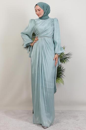 GİYZAMİLA Βραδινό φόρεμα İdil Hijab Water Green