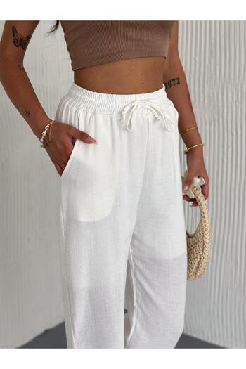 Noa Noa Muslin Fabric Wide Leg Trousers