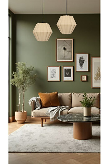 decory Carina Hasır Renk Rattan Görünümlü Avize, Pinterest Tarzı Tekli Sarkıt Avize (Bioplastik) E27