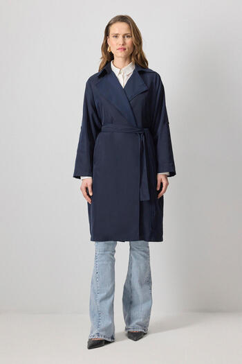 Touché Privé Belted Double-Breasted Trench Coat