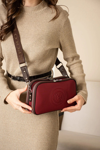 Just Polo Women's Burgundy Brown 5 Compartment Cross Shoulder Bag 236000Pc