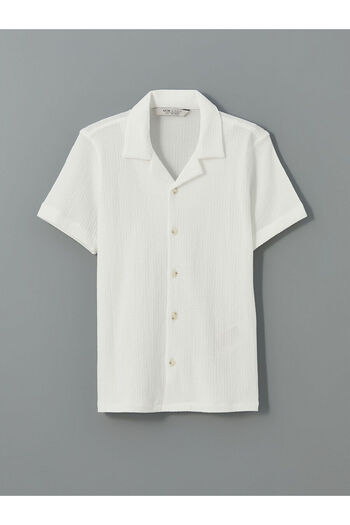 LC Waikiki Lcw Vision Ecru Basic Short Sleeve Boy's Shirt