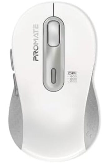 Promate Wireless Mouse, Ergonomic Ambidextrous Wireless Mice with Dual Mode Connectivity, Bluetooth