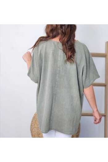 Butik Şans Asymmetric Cut Button Detailed Blouse