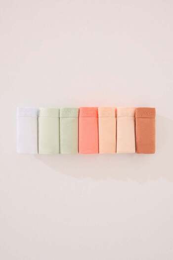 Women'secret Pack of 7 classic cotton panties in bright colors