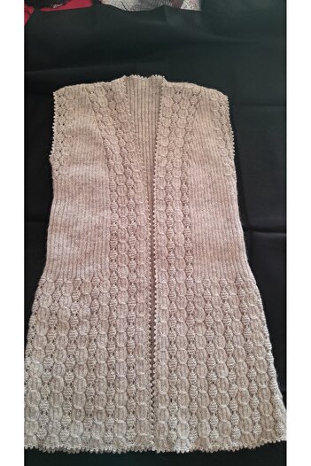 Papatyam Hand Knitted Stickwork Vest/Knitted Vest/Dowry Vest/Handwork Vest/Hand Knitting/Alize Angora Yarn/80X50Cm