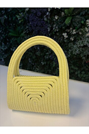 MaVaux Soft Mini Jüt Hasır Portföy Clutch El Çantası Yazın Modası