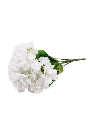 OEM Flori artificiale, buchet de hortensii cu 5 tulpini, 33 cm, alb