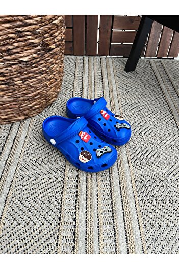 Behtah Kundura Girls Boys Kids 6 Pieces Cross Jibbitz Ornate Gift Closed Front Garden Pool Daily Sandals Slippers
