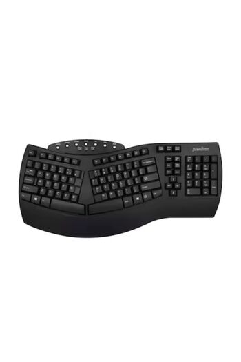 A ATAB Tastatură de gaming ergonomică/wireless cu design divizat, conectivitate duală Bluetooth și 2.4GHz