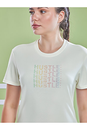 Technosport By Styli Graphic Print Crew Neck Short Sleeve Top