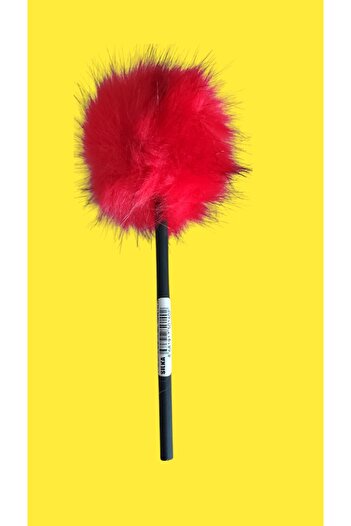 FAMEMUS ACCESSORY Pencil with Feather Pompom Head Red Color 1 Piece