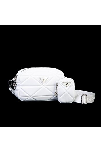 Nas Bag Women's Mini Sports Quilted Mini Wallet Crossbody Bag White