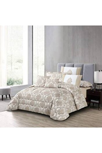 Pearrlla Valentini Jacquard Luxury Bedspread 8 Pieces King Size with Stitched Filling 260 x 240 cm for Two People