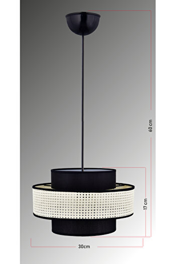 Emg DesiGn Doğal Hazeran Rattan 3 Katlı Pasta Sarkıt Avize Çocuk Odası Yatak Odası Salon Mutfak Hol