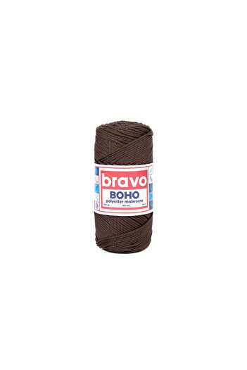 Bravo Νήματα μακραμέ από πολυεστέρα Boho 1,5 mm 100 gr 150 μέτρα Νο: 3 mm (Κωδικός χρώματος: 210) Σκούρο καφέ
