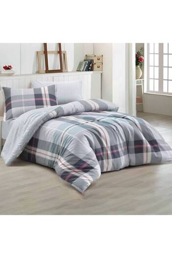 Pazar Home Bedding مفرش بازار هوم مانرولا مشجر 4 قطع كوين بحشوة مخيطة 180×225 سم