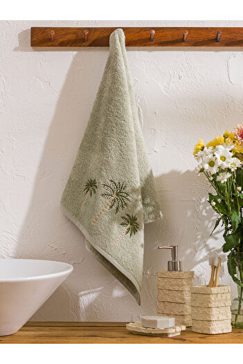 LC Waikiki Green Palm Embroidered Cotton Face Towel 50X80 cm