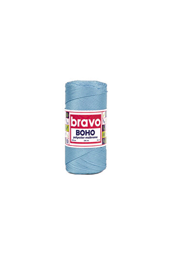 Bravo Νήματα μακραμέ από πολυεστέρα Boho 2 mm 200 gr 230 μέτρα Νο: 4 (Κωδικός χρώματος: 220) Baby Blue
