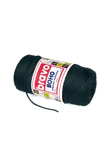Bravo Νήματα μακραμέ από πολυεστέρα Boho 2 mm 200 gr 230 μέτρα Νο: 4 (Κωδικός χρώματος: 180) Πράσινο Νεφτί