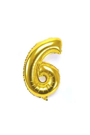 OEM Foil Balloon, Gold, 40 cm, Number 6