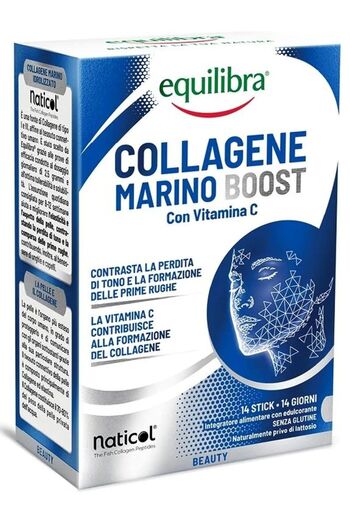 Equilibra Marine Collagen with Vitamin C with stevia sweetener, 14 sugar-free sachets, Equilibra