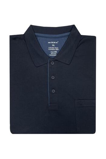 Ercan Classic Short Sleeve Pocket Men's T-Shirt with Large Size Collar 7344