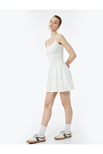Koton Wrap-Around Sleeveless U-Neck Comfortable Fit Mini Dress with Rope Strap Lining