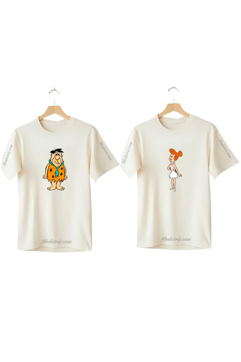 UNIQUE DESIGN Ειδικός συνδυασμός Fred & Vilma Flintstone με στάμπα για ζευγάρια