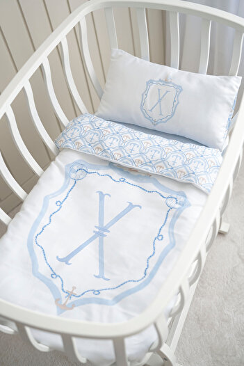 NOU Letter Series Letter X Mother's Side Duvet Cover Set (60X100) - Noble Serie - Blue