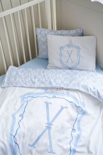 NOU Letter Series Letter X Park Bed Duvet Cover Set (80 X120) - Noble Serie - Blue