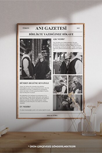 Sürpriz Vakti Kişiye Özel Anı Gazetesi | Favori Şarkınız, Sözler ve Fotoğraf ile Tasarlanmış Benzersiz Poster